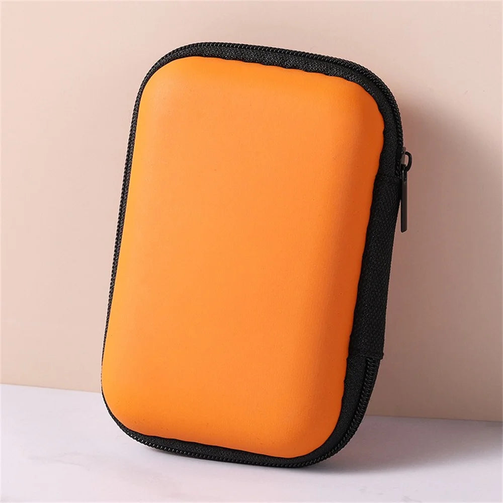 EVA Travel Cable Organizer Bag – Zipper Electronics Pouch Travel Organizer Bag Zpaxo Orange