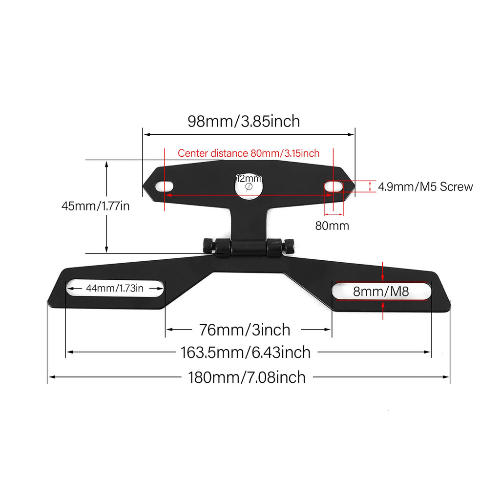 Foldable Motorcycle Taillight Bracket Sturdy Durable Easy Install