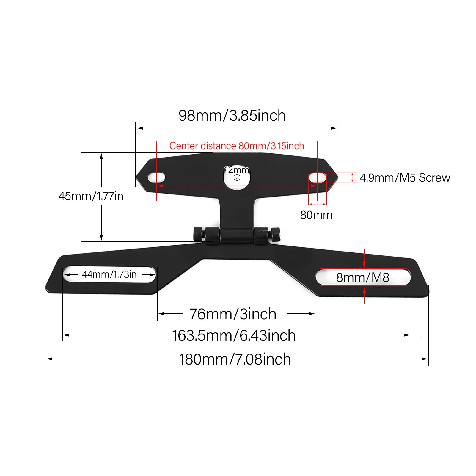 Foldable Motorcycle Taillight Bracket Sturdy Durable Easy Install
