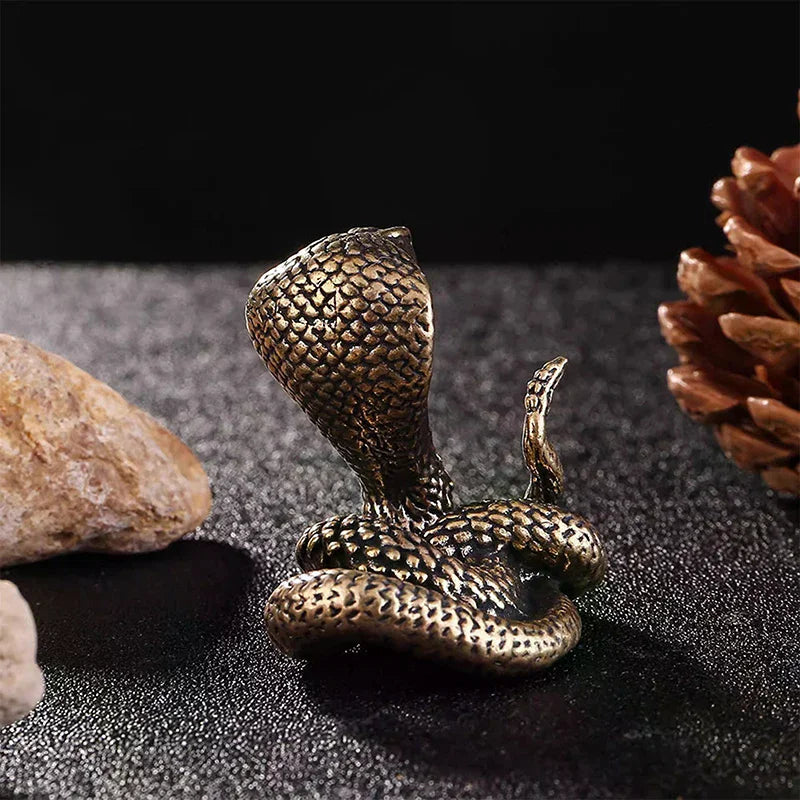 Mini Snake Antique Bronze Decor Figurines For Interior Decoration Desktop Ornament Pure Copper Miniatures Statue Copper Brass Zpaxo