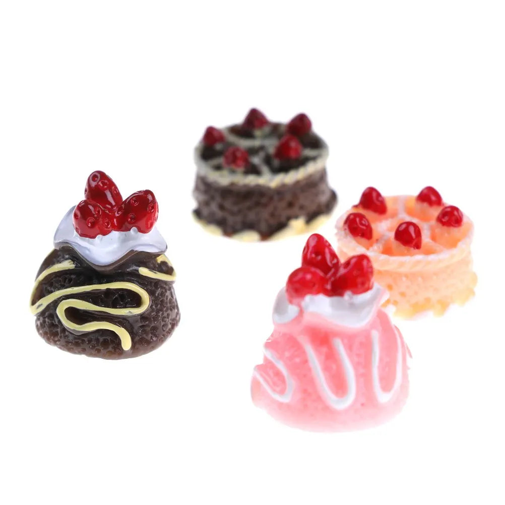 DIY Resin Strawberry Cake Adorable Miniature Cakes Cabochons Phone