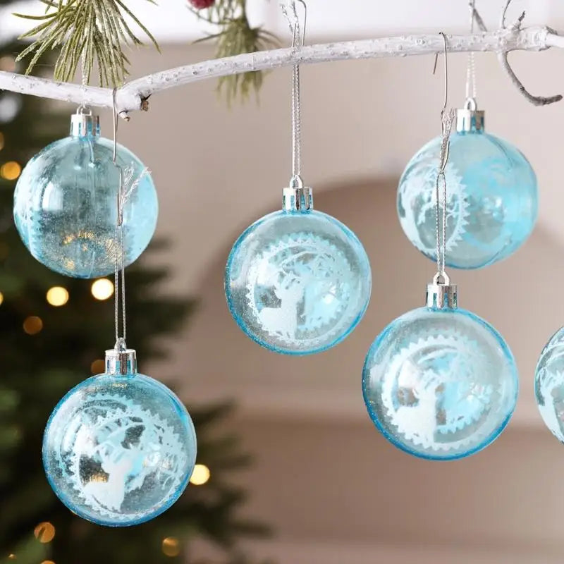 Transparent Christmas Ornament Ball Painted Snowflake Holiday Designs