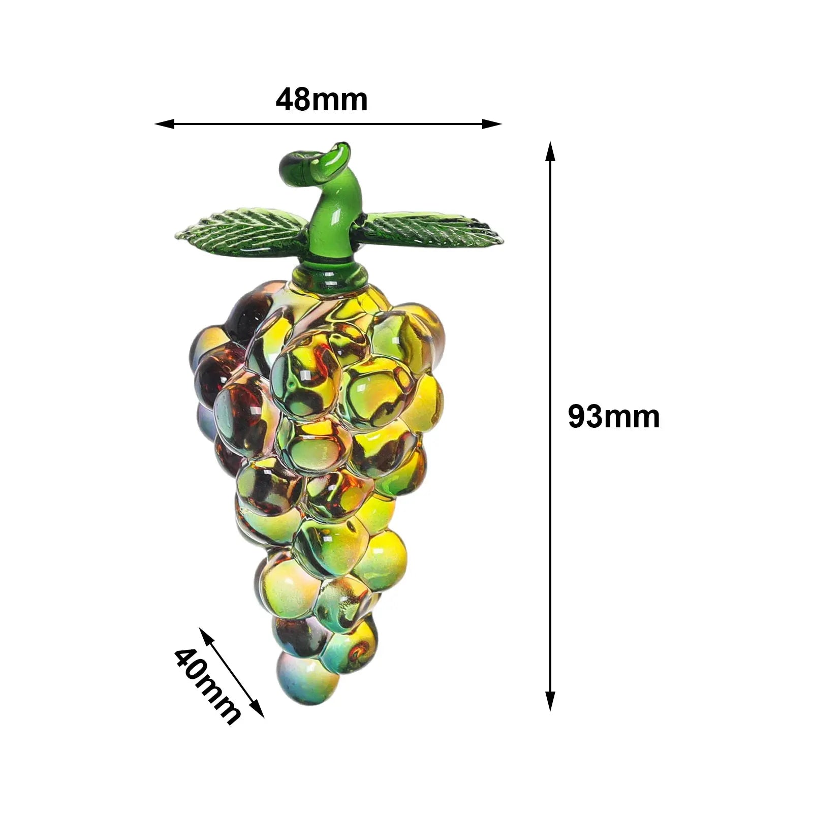 Glass Artificial Fruit Figurine – Decorative Desk Statue & Gift Glass Fruit Figurine Zpaxo Grape