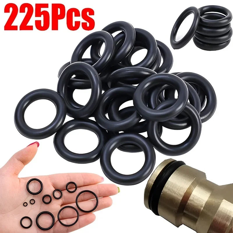Nitrile Rubber O-Ring Kit 200/225 Pcs – Gasket Seal Repair Set O-Ring Repair Kit Zpaxo