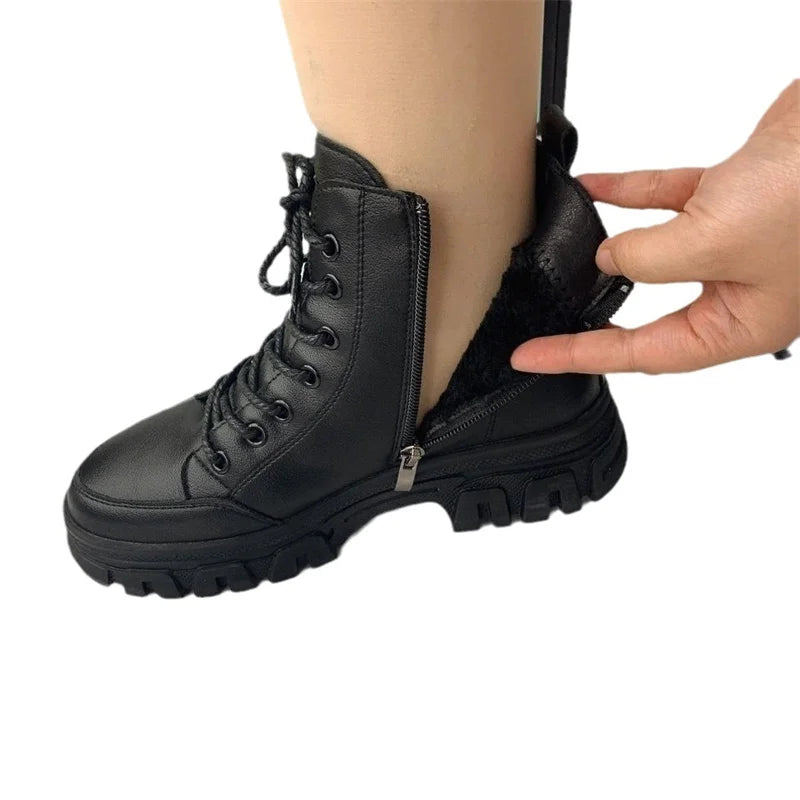 Shoes 2023 Fashion Winter Warm Women Black Casual Velvet All-match Zpaxo