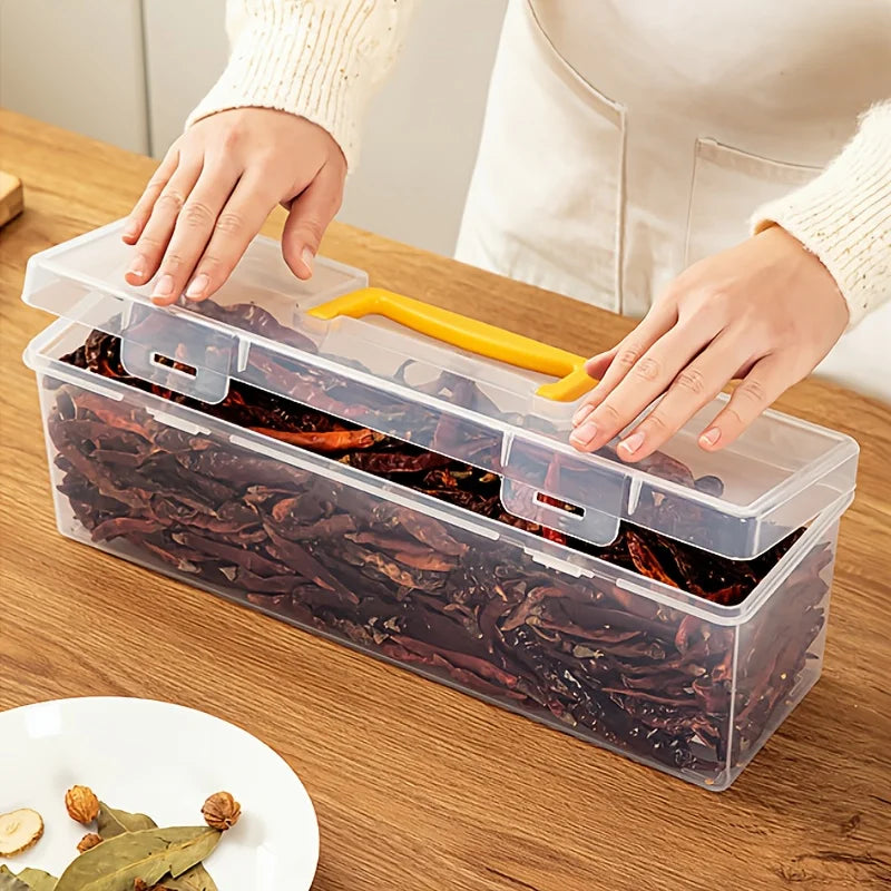 Spice Storage Containers Lids Stackable Divided Seasoning Box