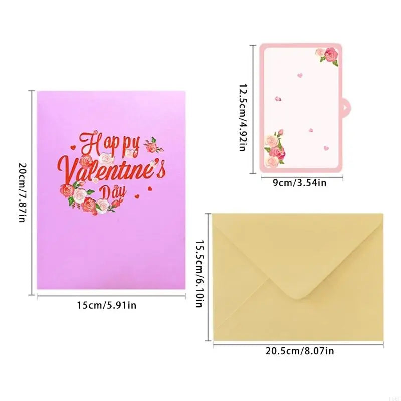Valentines Greeting Card Envelope Couple Husband Wife Men Women