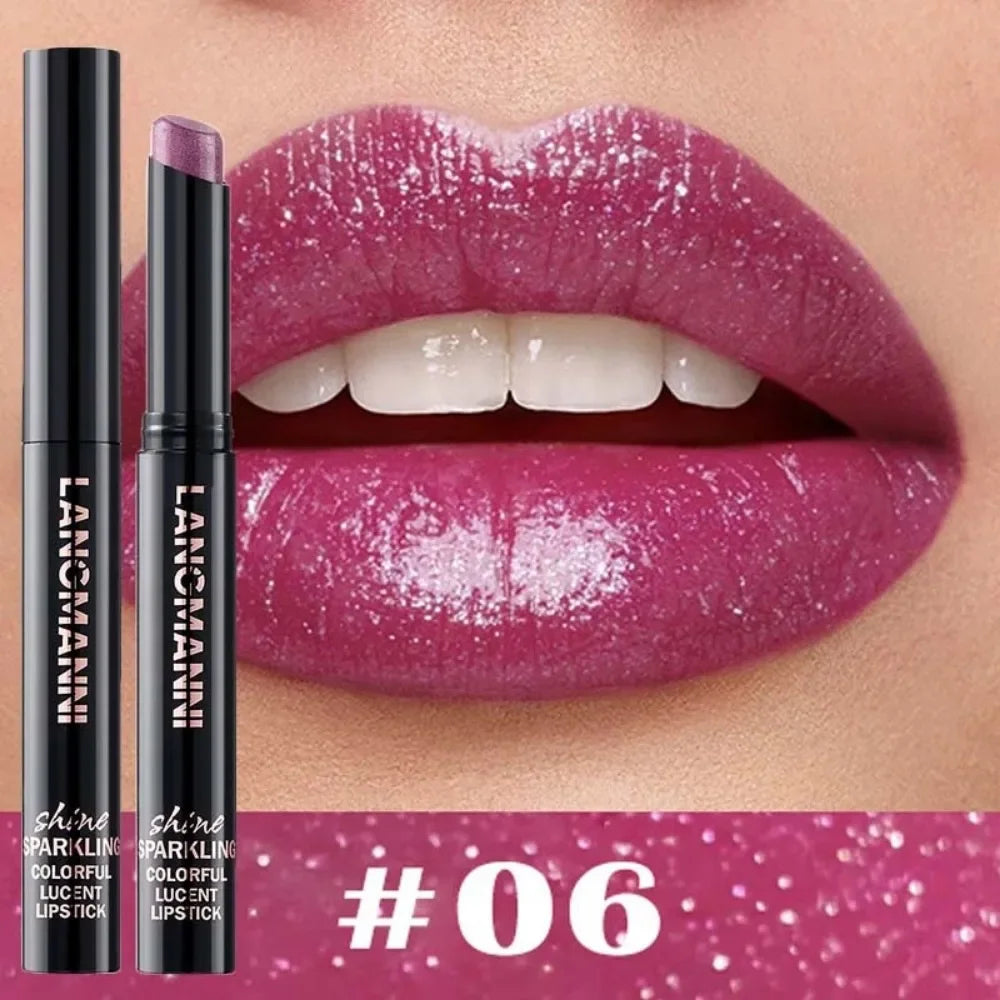 10Color Diamond Glitter Velvet Lipstick Long Lasting Moisturizing