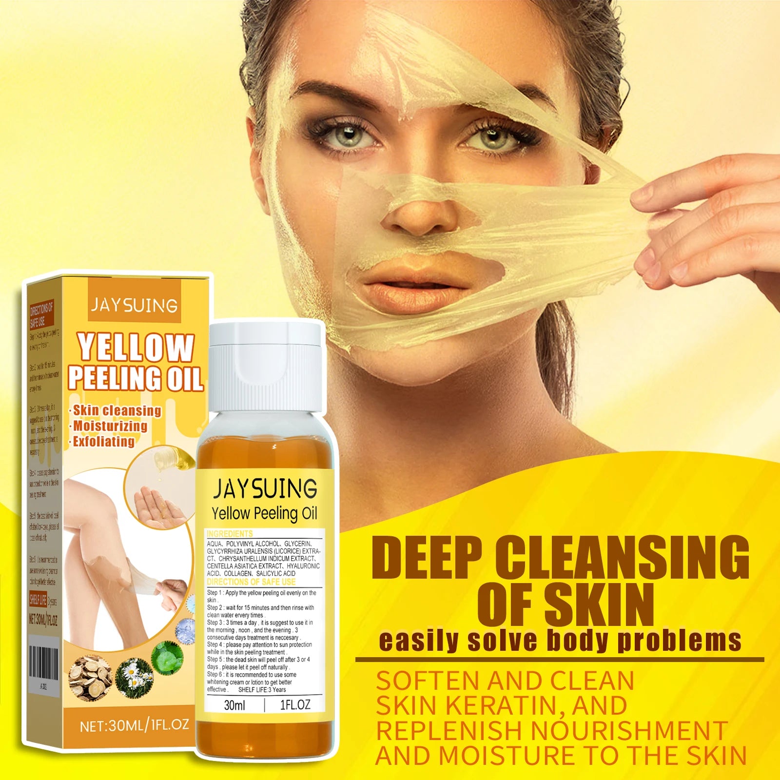 Jaysuing Whi-tening Peeling Oil Lightening Exfoliating Dark Spo-t Remove Melanin Moisturize Brightening Body Yellow Peeling Oil Zpaxo
