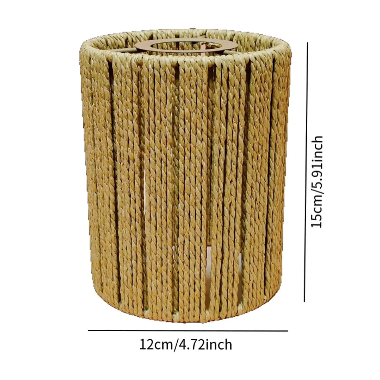 Boho Paper Rope Lampshade | Handwoven Pendant Light Shade Pendant Lampshade Zpaxo 15x12cm