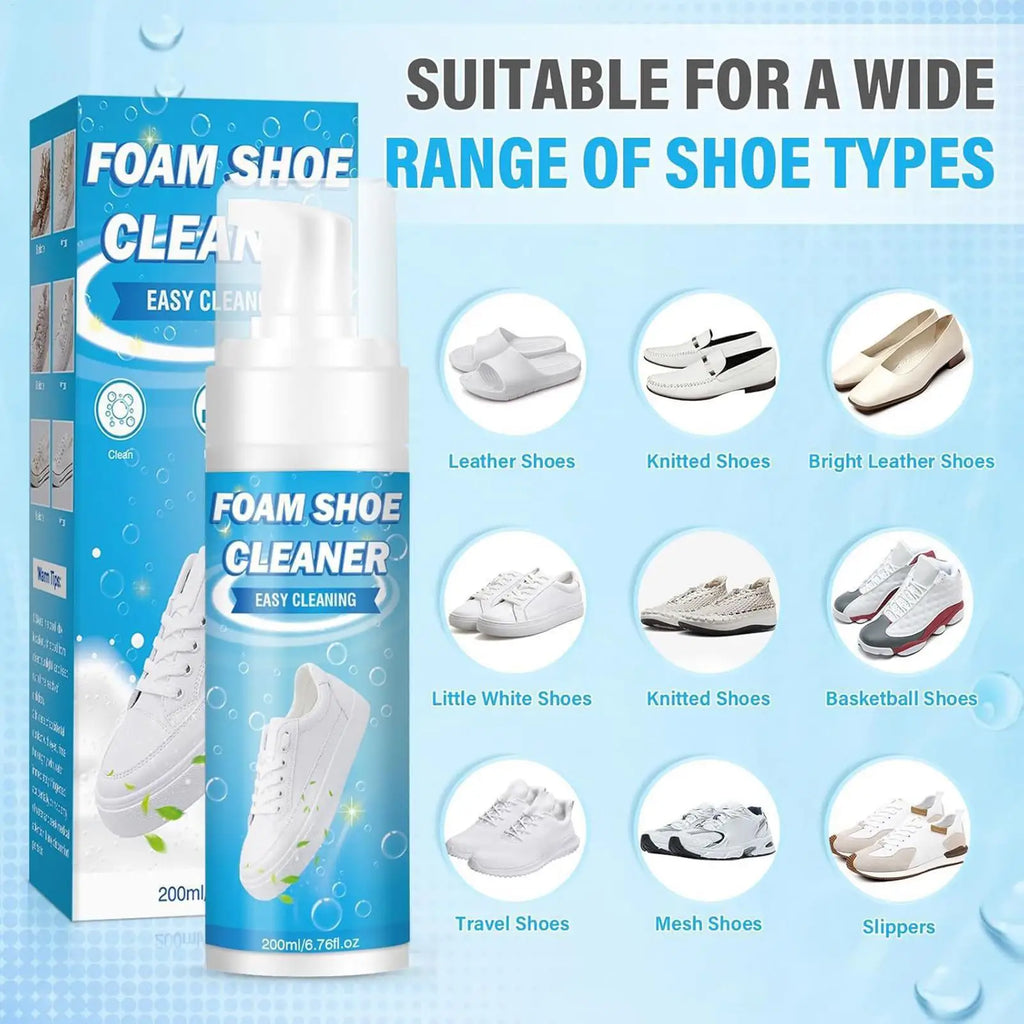 White Shoe Cleaner Foam Stain Remover Sneaker Cleaning Towel No Wash