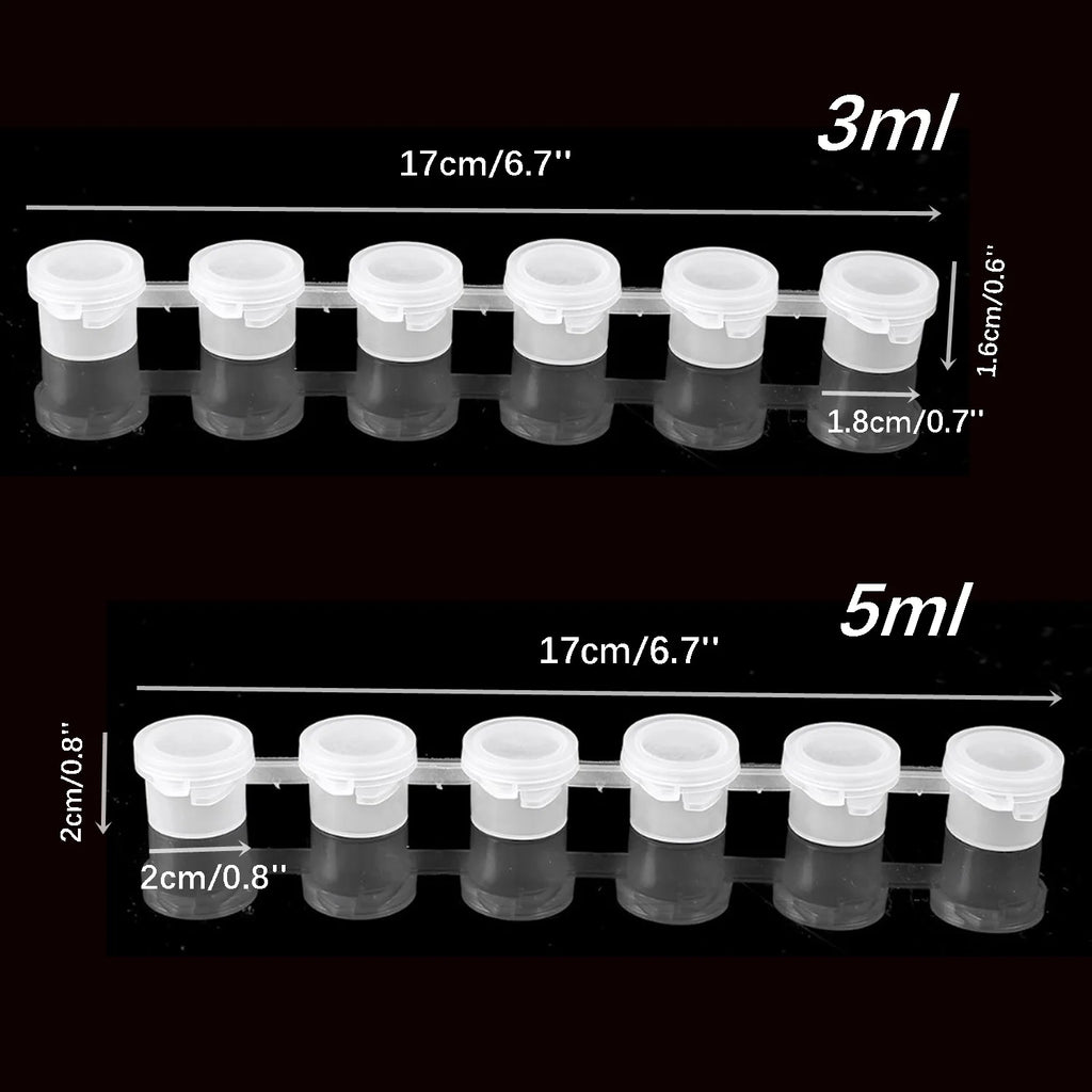 10 Strips 60 Pots Empty Mini Paint Cup Box Plastic Pigment Storage Container Art Crafts Drawing Supplies for DIY & Painting Zpaxo