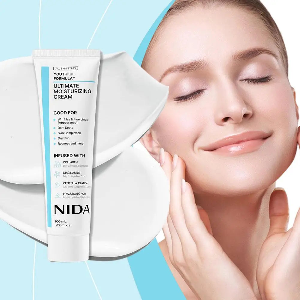 NIDA Moisturizing Cream Multi-Action Rejuvenating Face Cream Repairs Damage Ultimate Cream For All Skin Types Korean Skin Care Zpaxo