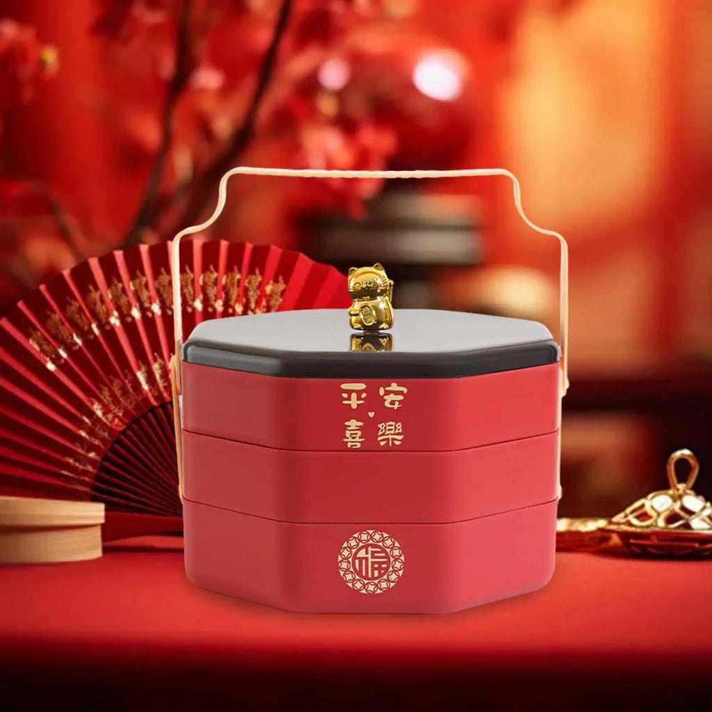 Divided Serving Tray with Lid – Chinese New Year Snack Organizer Divided Serving Tray Zpaxo