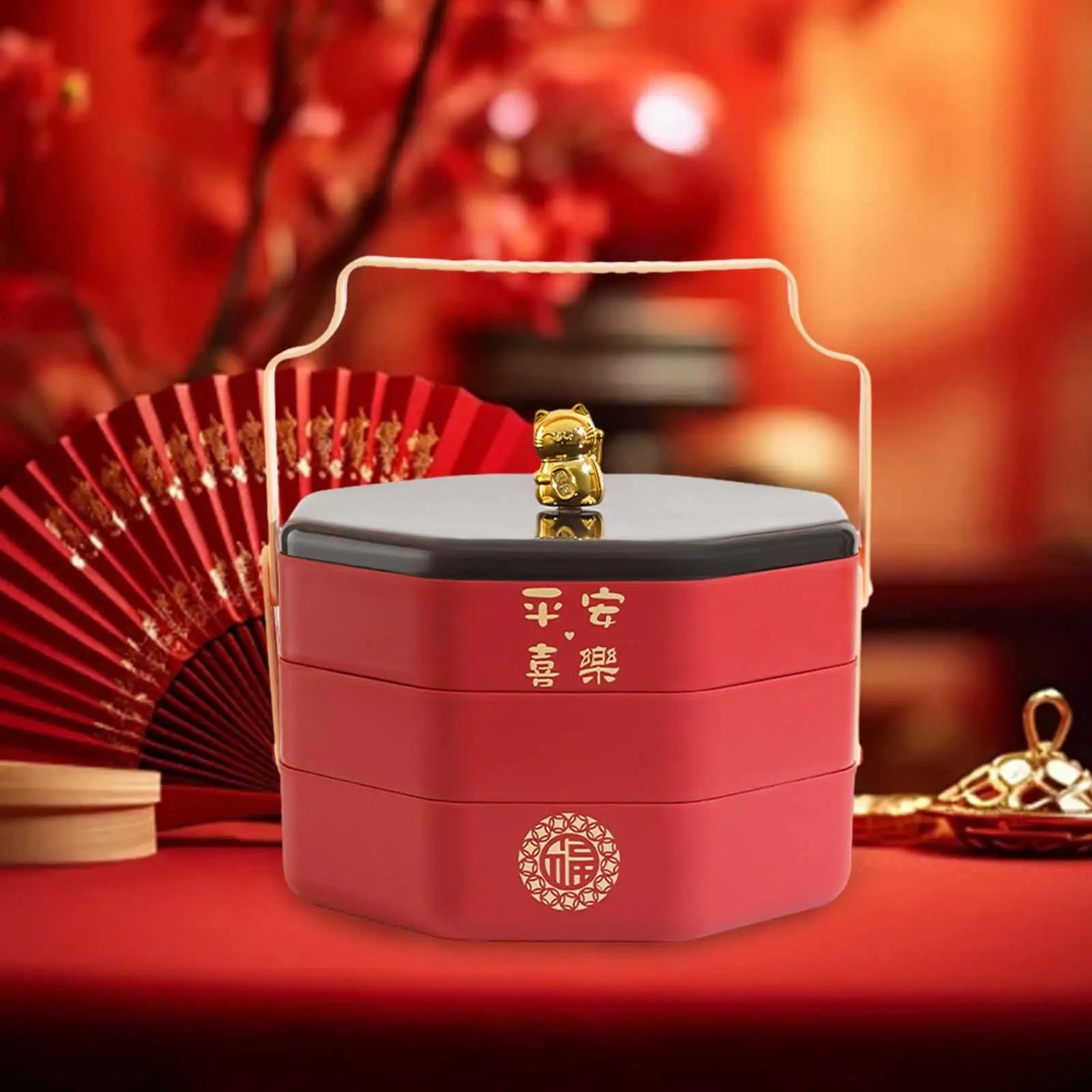 Divided Serving Tray with Lid – Chinese New Year Snack Organizer Divided Serving Tray Zpaxo