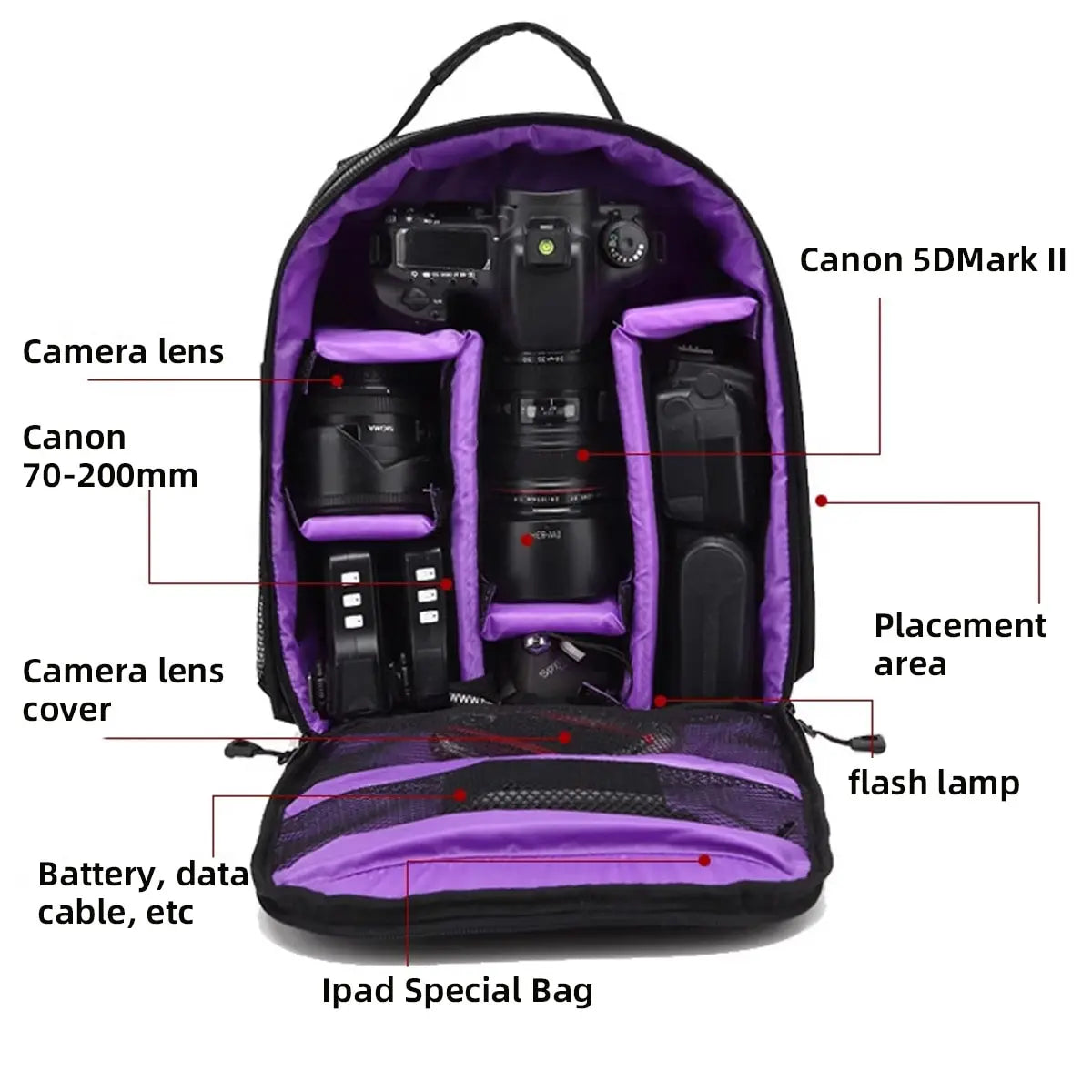 Multi-functional Outdoor Camera Backpack Video Digital Shoulder Bag Zpaxo