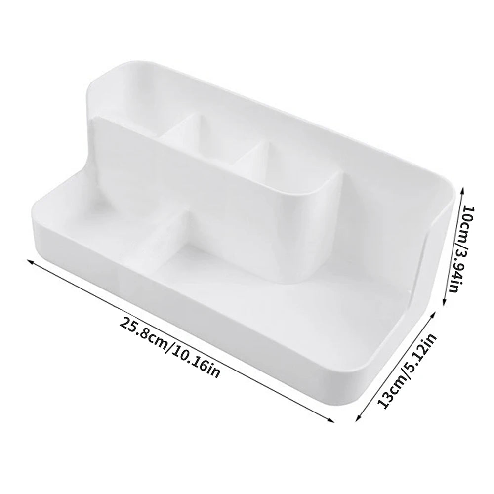 Makeup Organizer Box Cosmetic Storage Box for Bathroom Office Desktop for Brush Lotion Lipstick Nail Polish Container Zpaxo White