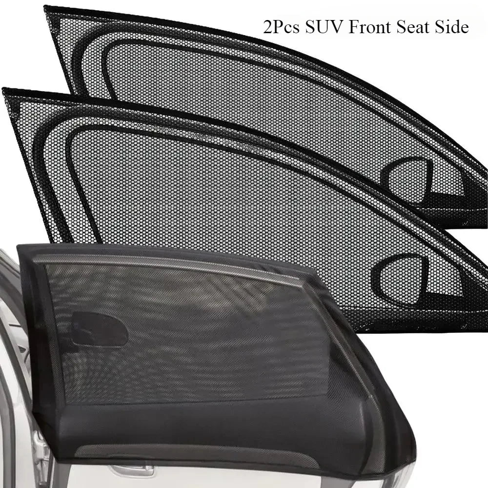 Car Rear Side Window Sunshade 99 UV Block Anti-mosquito Mesh Foldable Zpaxo SUV Front Seat Side