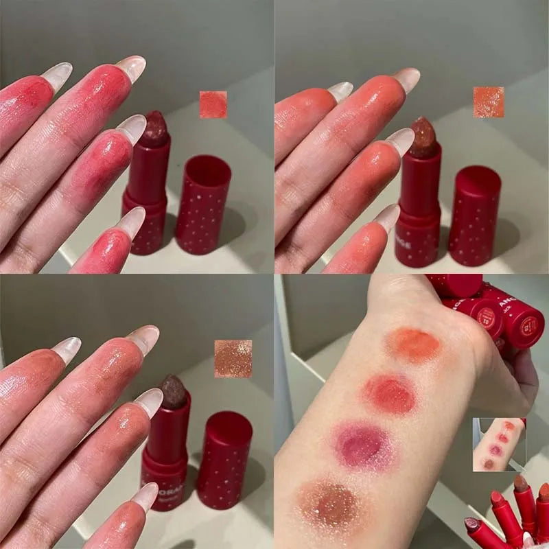 Mirror Water Jelly Lipstick Moisturizing Purple Grape Glitter Solid