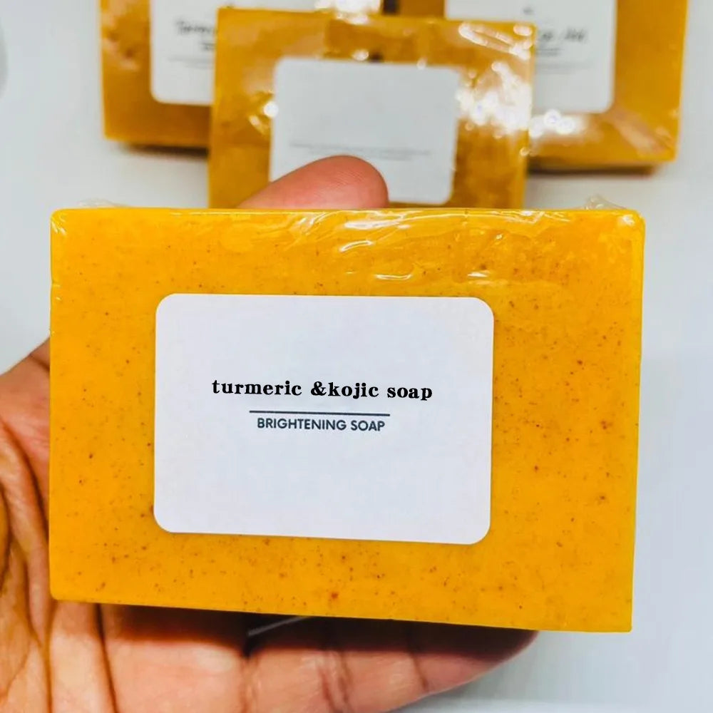 Turmeric Kojic Acid Soap – Lemon Brightening Handmade Bar Brightening Soap Bar Zpaxo