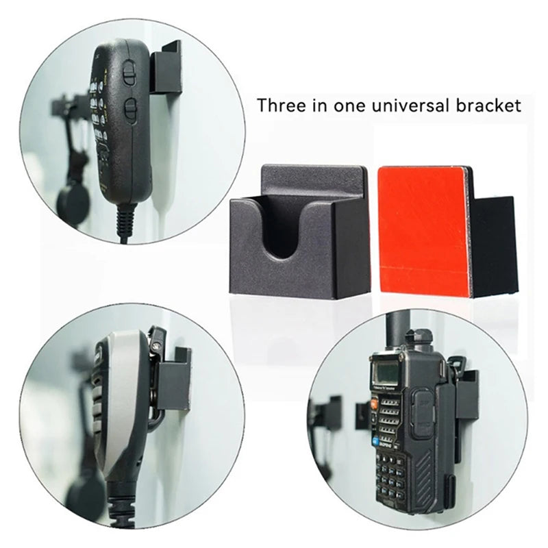Walkies Talkies Holder 1 Clip Wall Mount ABS Adhesive Back Rack Easy