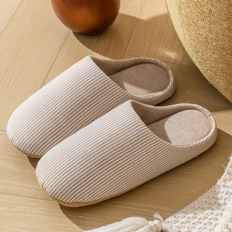 Minimalist Solid Women's Slippers Home Lightweight Soft Sole Indoor Zpaxo Beige 44-45