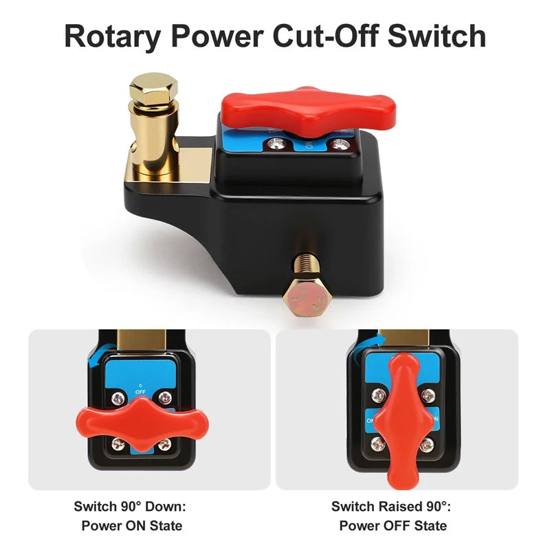 12V/24V Rotary Battery Disconnect Switch – 300A Cut-Off
