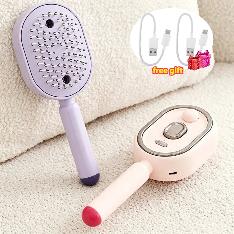 Anti-Tangle Essential Oil Atomizing Comb Comb for Dogs Cat Hair Comb Spray Air Cushions Massage Combs 3 in 1 Daily Hair Styling Zpaxo pink purple