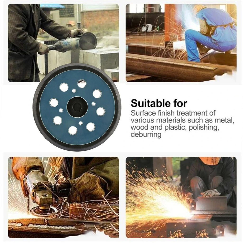 10PCS Grinder Backing Pad Hook and Loop 5 Inch 8 Holes Sanding Disc Sandpaper Tray for 125mm Polishing Machine Abrasive Tools Zpaxo