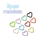 2/5pcs random Heart-Shaped Keychain with Spring Clip – Vibrant Alloy DIY Jewelry & Bag Charm by NADD VILLAGE Zpaxo 2pcs random