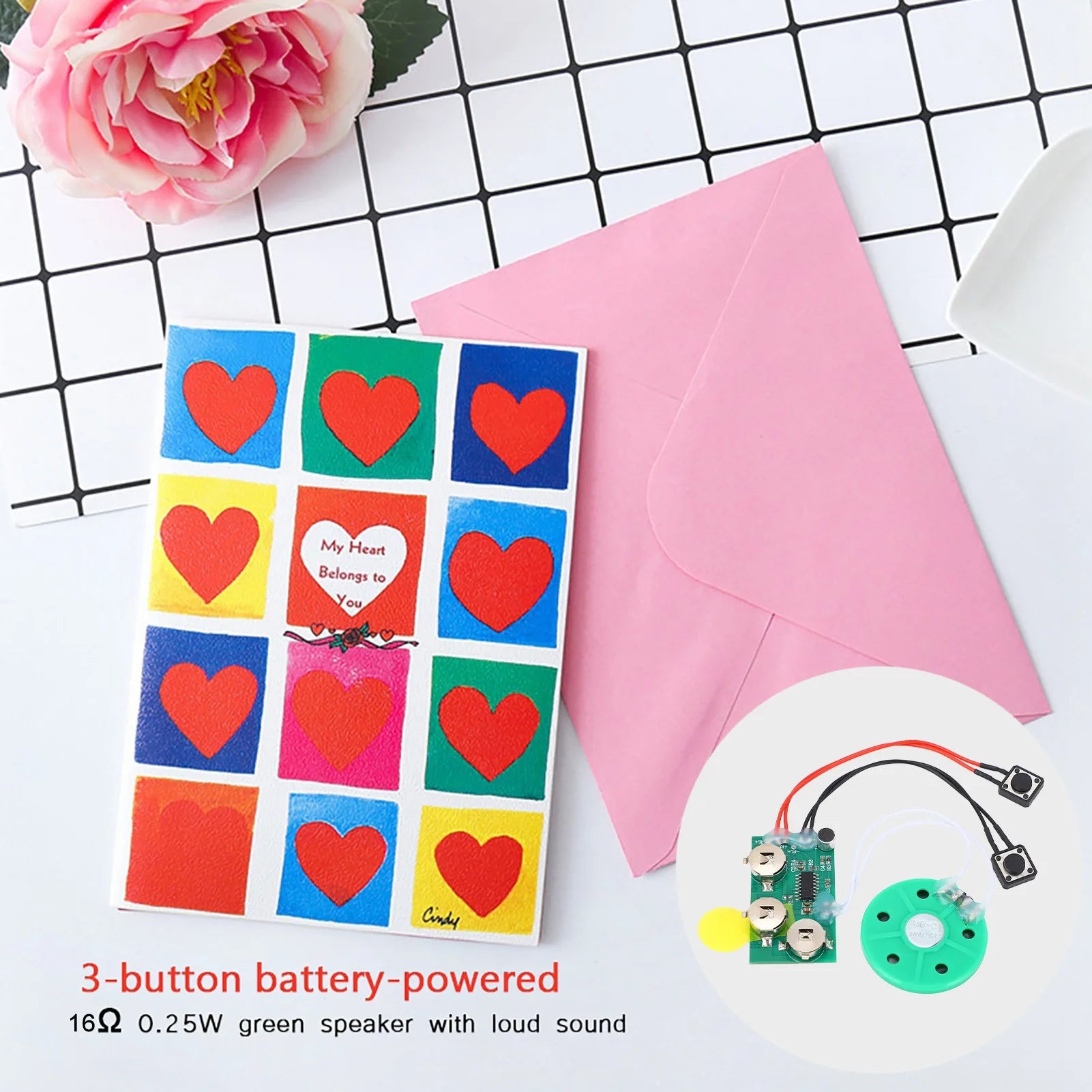 Recordable Voice Module DIY Greeting Card Chip 4 Minutes Recordable Voice Sound Chip Voice Greeting Card for Holiday Zpaxo