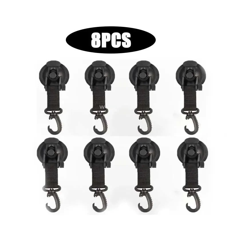 1/8 Pcs Car Tent Suction Cups Outdoor Camping Rope Powerful Suction Cup Buckle Side Tarps Tent Suckers Anchor Securing Hook Zpaxo 8PCS-black