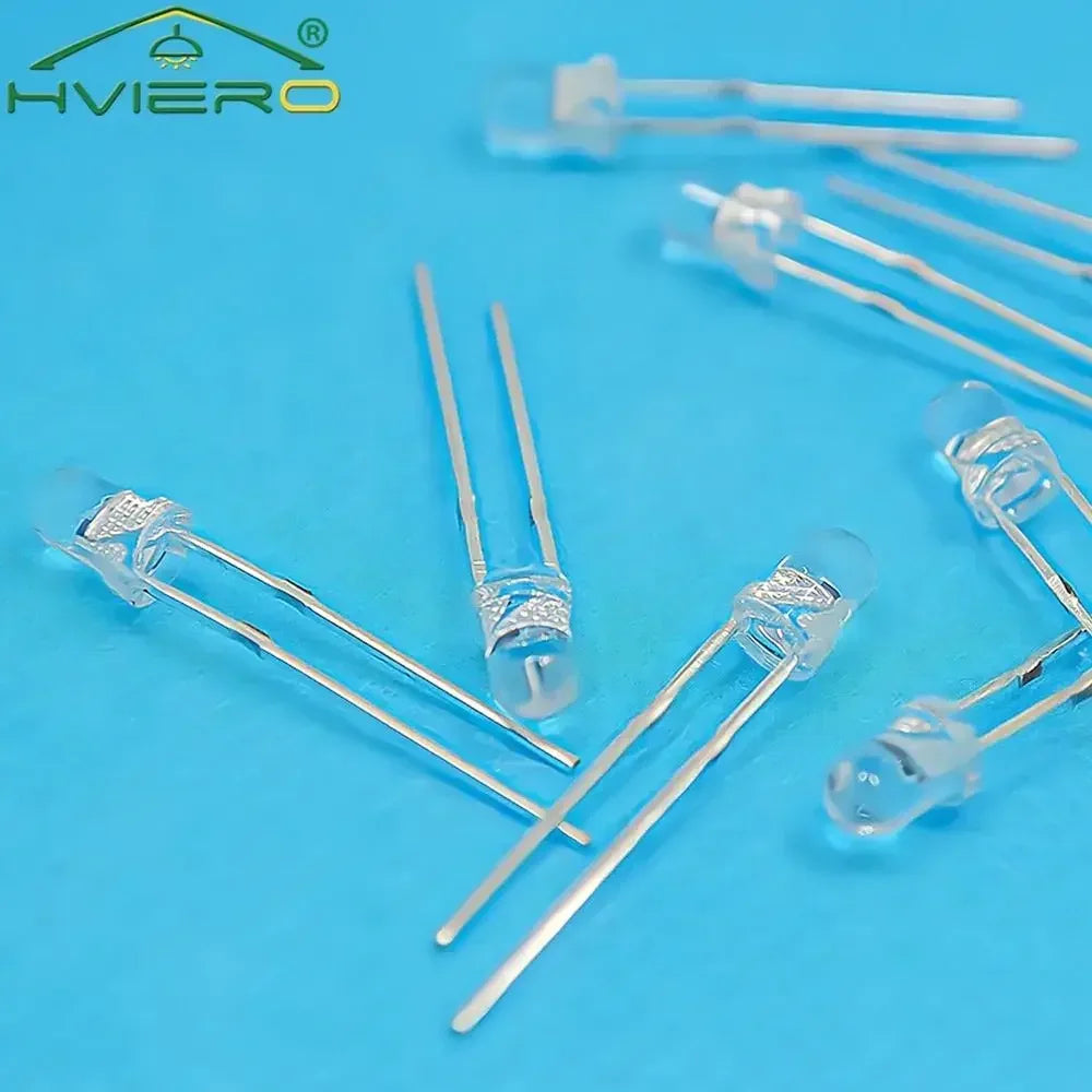 10-Pack 3mm RGB Flash LED Bulbs – Rainbow Flashing Diodes