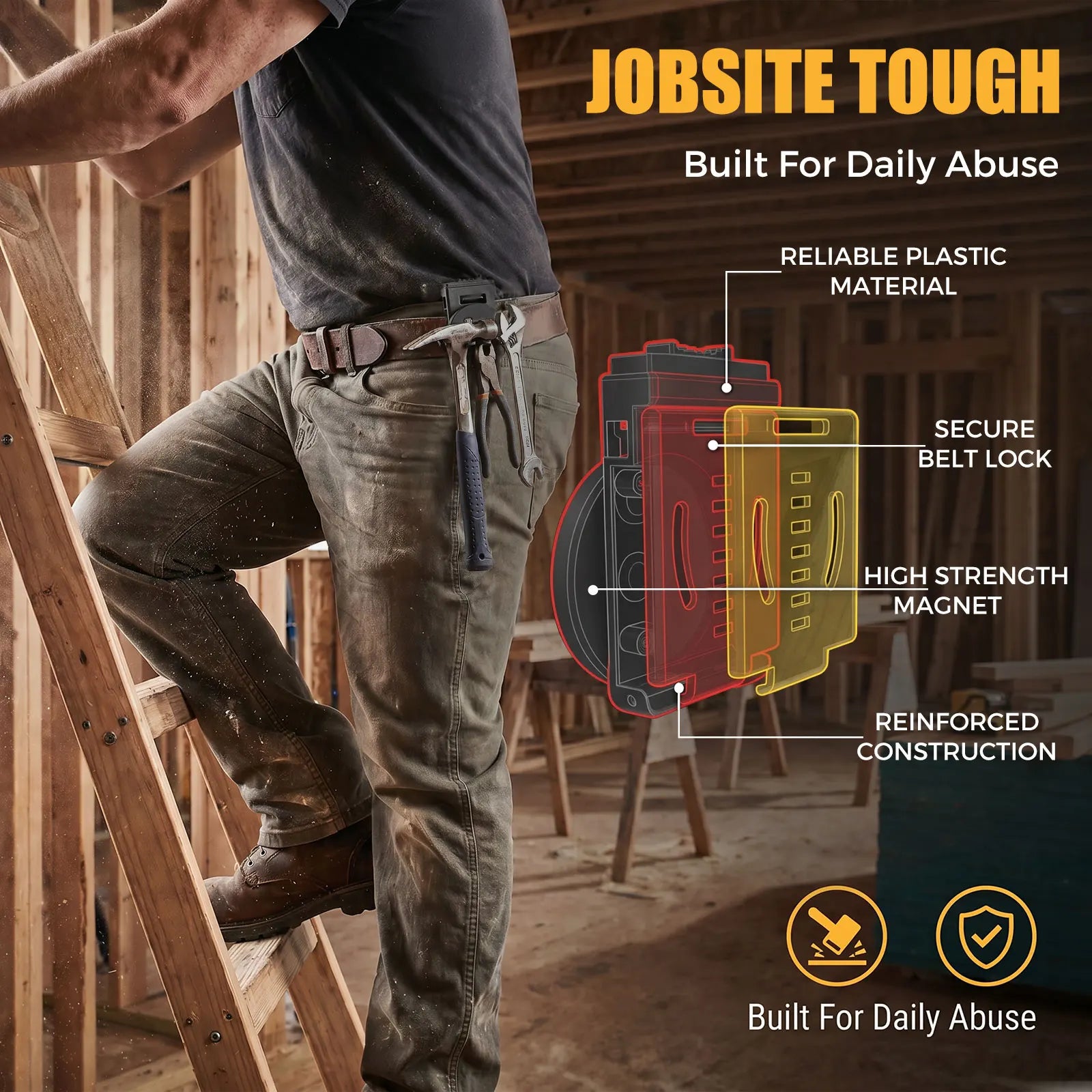 Magnetic Tool Belt Clip Heavy Duty Magnet Holster Hands Free Hardware Organizer For Hammer Screwdriver Drill Bit HVAC Plumber Zpaxo