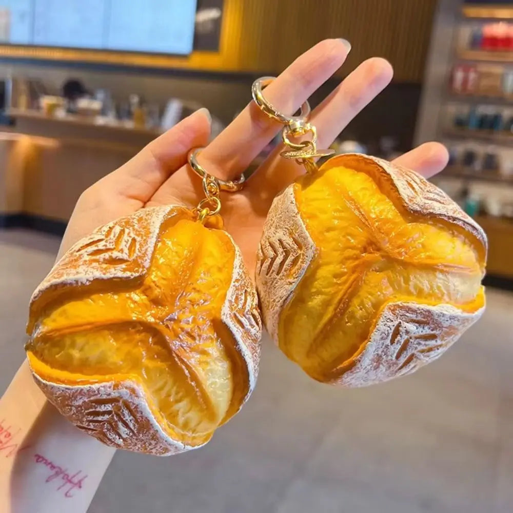 Realistic Bread Squishy Keychain Slow-rebound Mini-size Simulation Zpaxo
