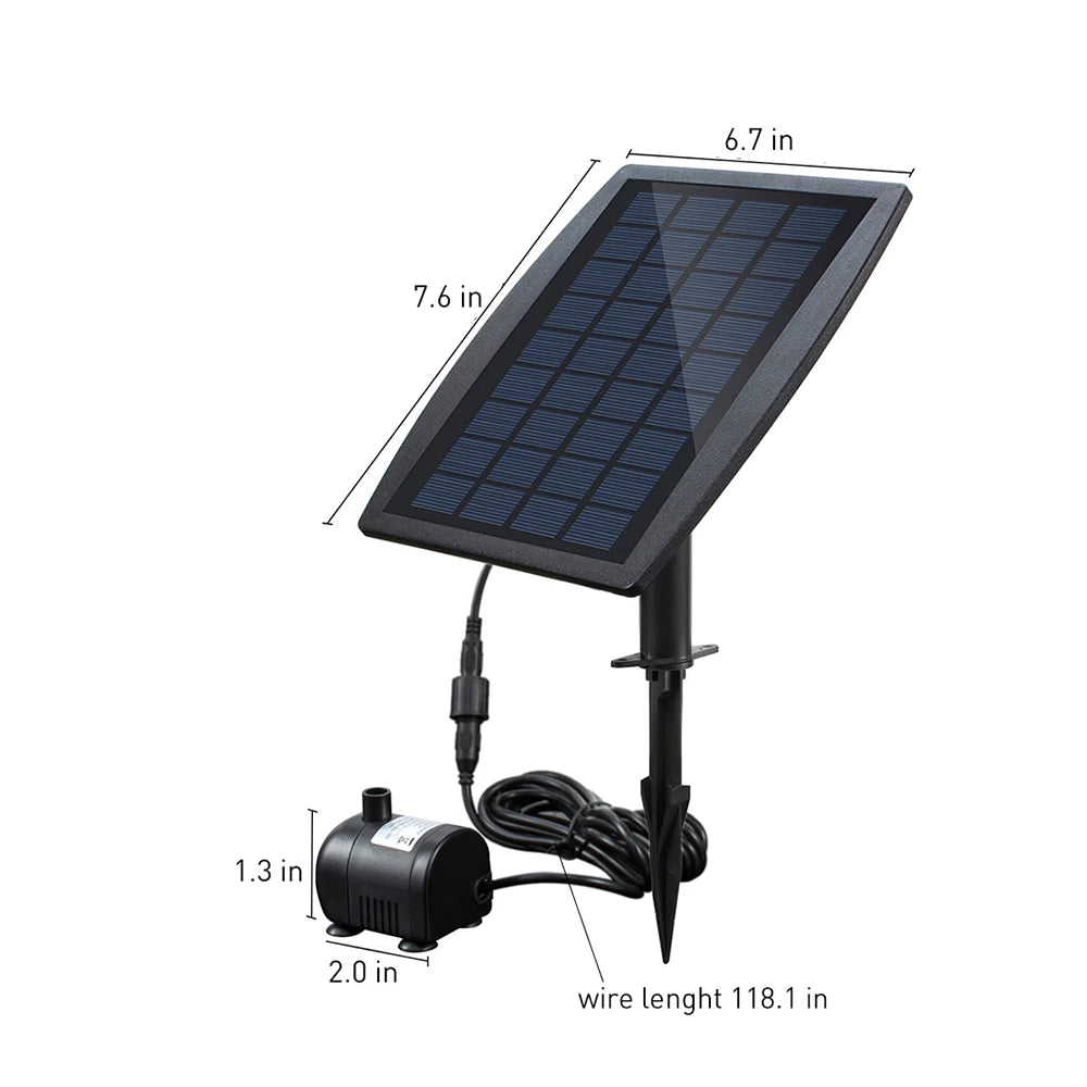 Water Pump Solar Power Decorative Fountain Panel Landscape Pool Garden Fountains Pluggable 9V2.5W Garden Waterfall Fountain Pump Zpaxo