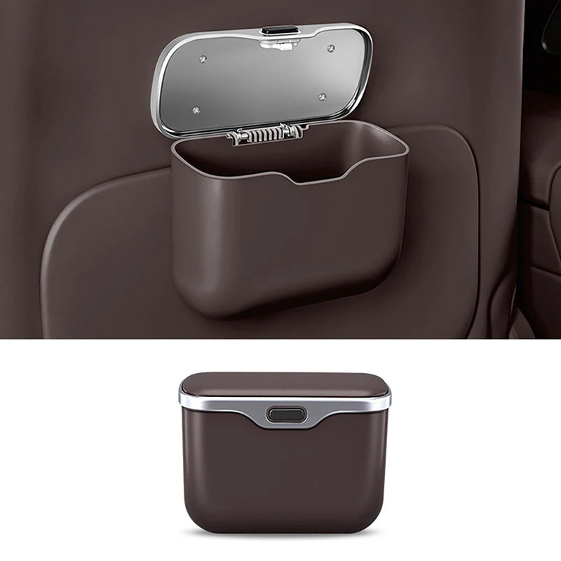 Car Trash Can – ABS Rolling Cover, Dry & Wet, Universal Fit