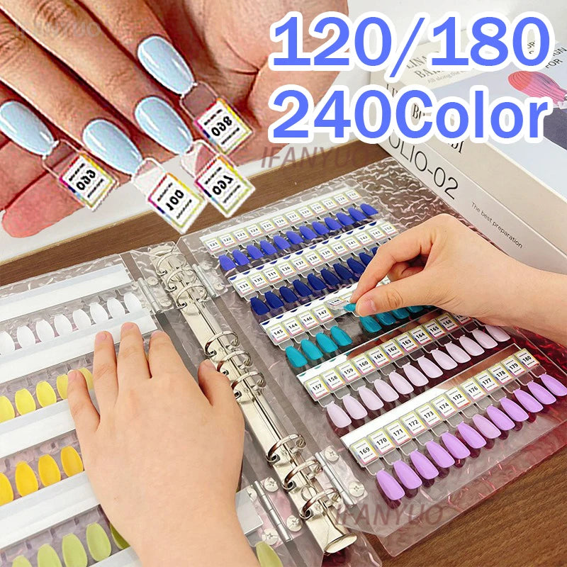 120 180 240Colors Magnetic Nail Art Swatch Book Manicure Test Zpaxo