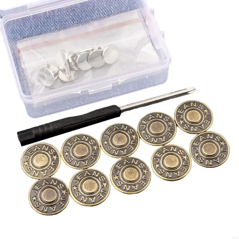 10 Pcs Waistband Button Jeans Buttons Trousers Replacement Buttons for DIY Jeans Zpaxo 2 CN