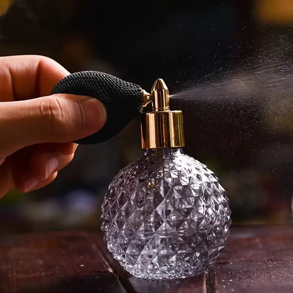 Portable Vintage Crystal Glass Perfume Bottle Airbag Atomizer Empty Zpaxo