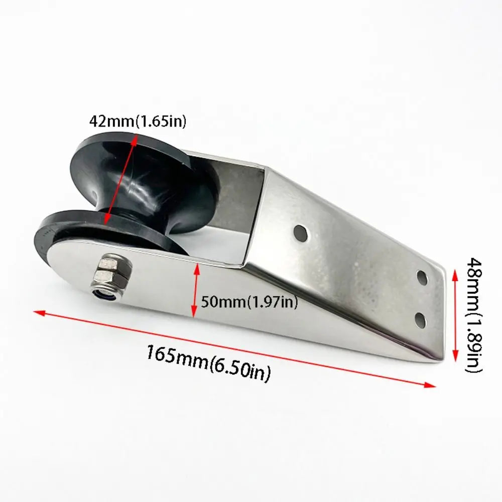 Stainless Steel 316 Roller Bracket Rubber Wheel Heavy Duty Boat Bow Zpaxo