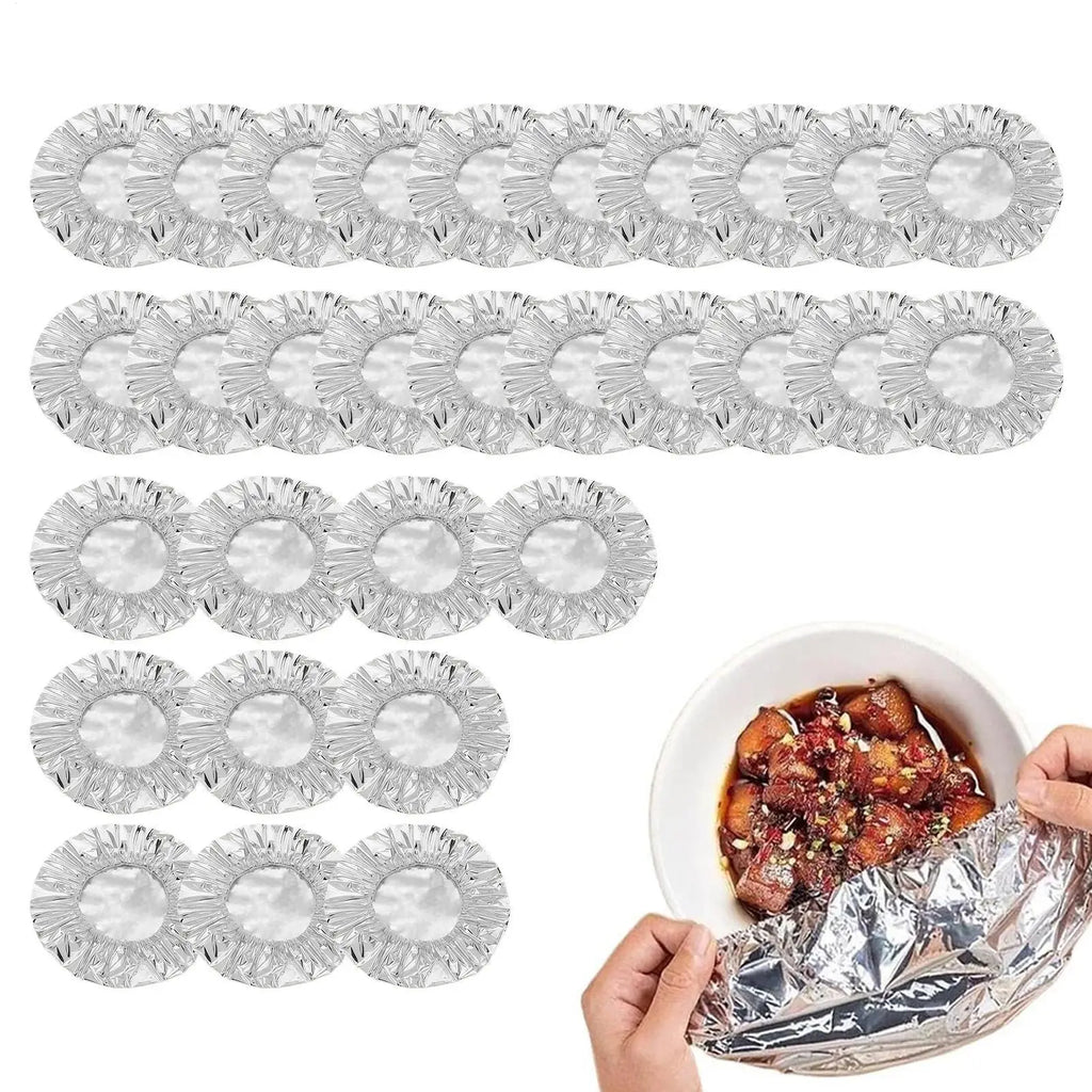30PCS Repeatable Aluminum Foil Insulation Covers - Eco-Friendly Kitchen Food Covers for Bowls & Dishes Storage for Kitchen Zpaxo
