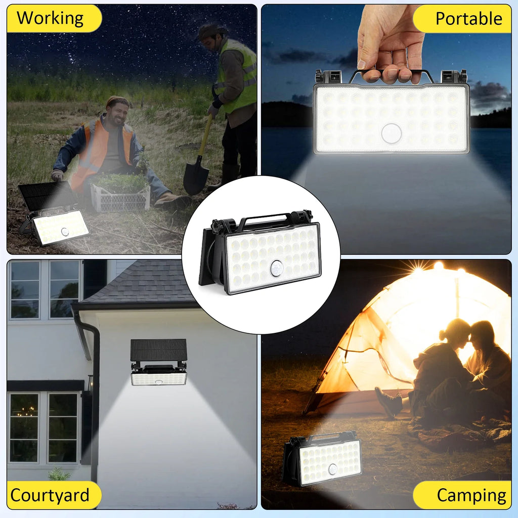 Outside Solar Safety Light Rotatable Solar Panel Motion Sensor Light with 3 Modes Solar Security Lighting Light for Countryside Zpaxo