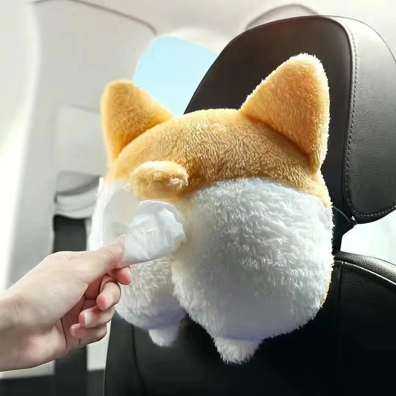 Cartoon Animals Car Paper Boxes Tissue Box Inner Armrest Sun Visor Zpaxo corgi