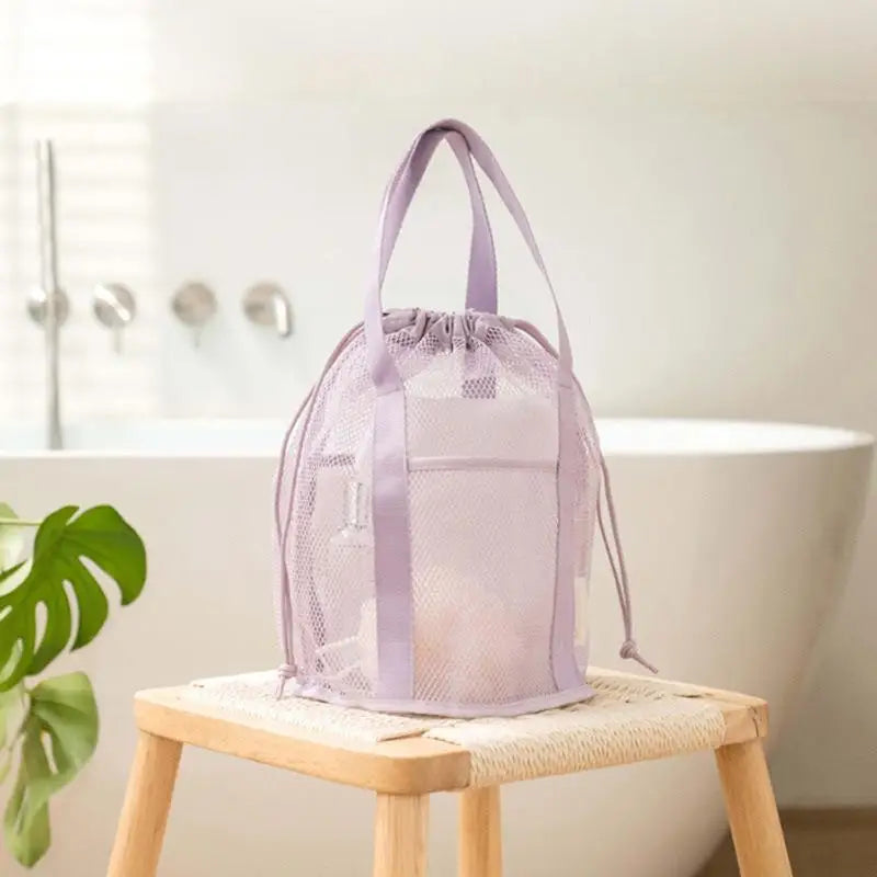 Large Mesh Drawstring Bag – Travel Toiletry & Gym Pouch