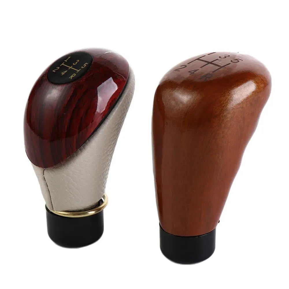 Imitation Peach Wood PU Leather Diameter Gearstick Lever Manual Gear Zpaxo