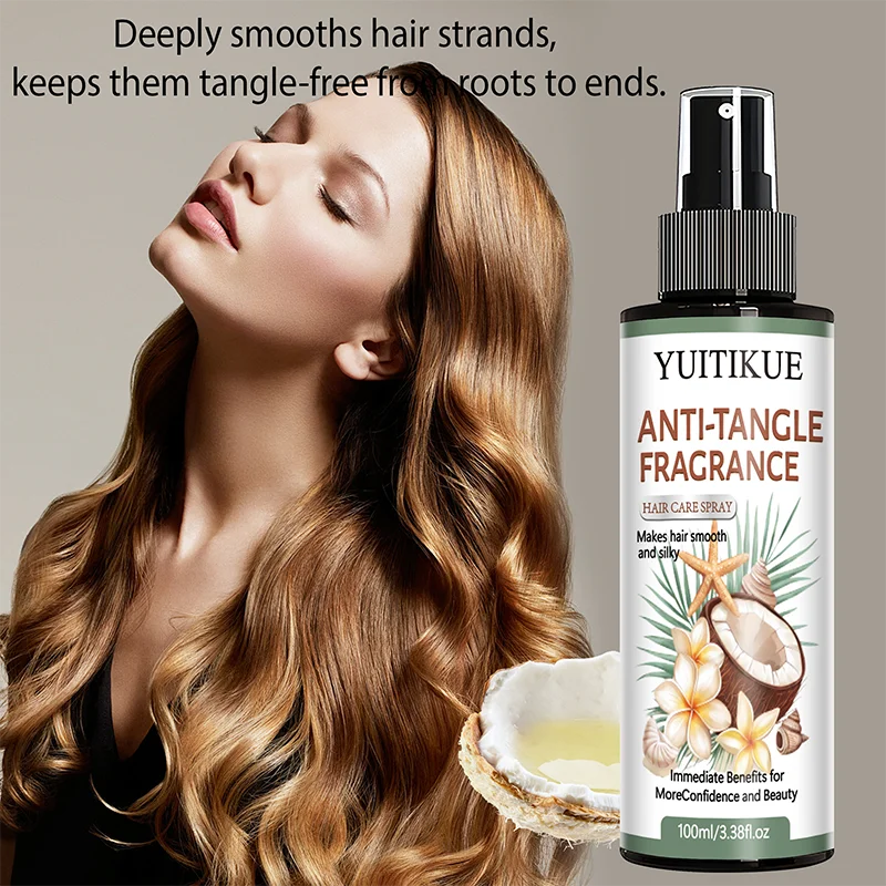 YUITIKUE Coconut Argan Oil Hair Spray – Detangle & Shine Leave-In Hair Spray Zpaxo