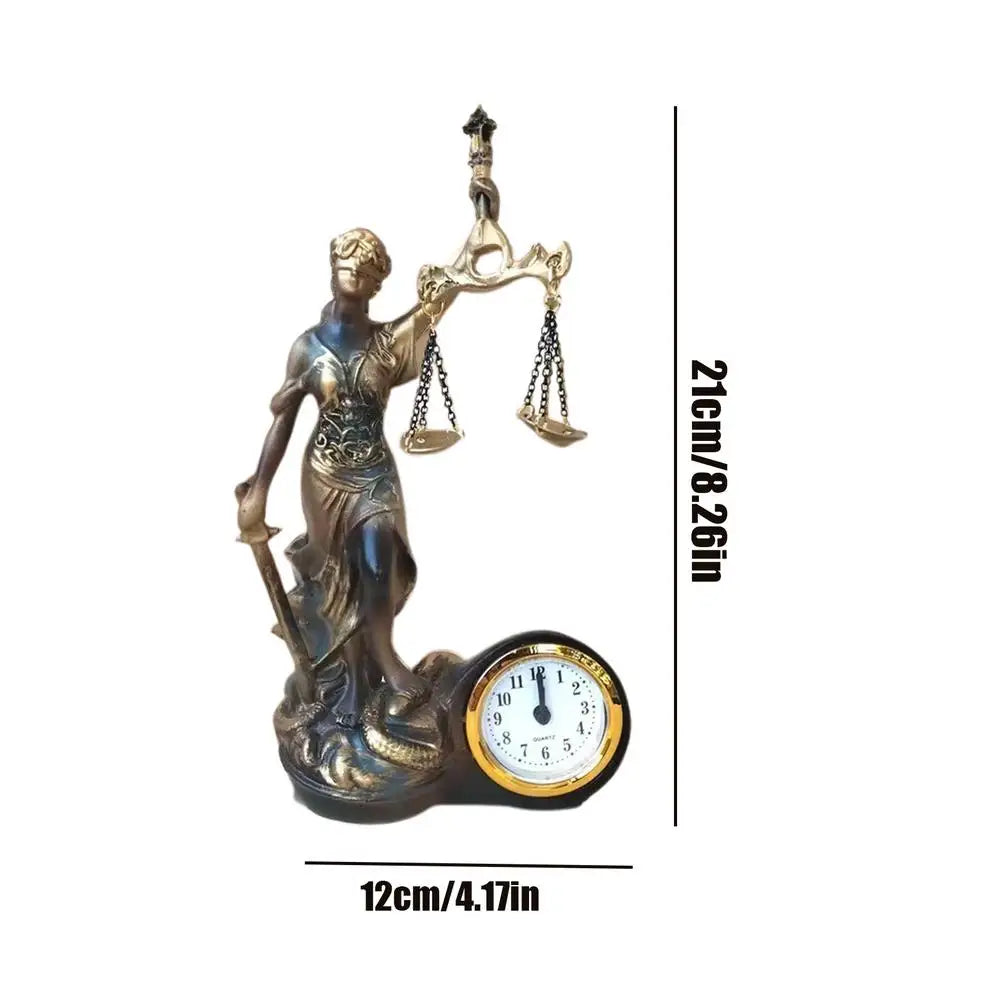 Lady Justice Statue Resin Figurine Ornament Clock Scale Sculpture