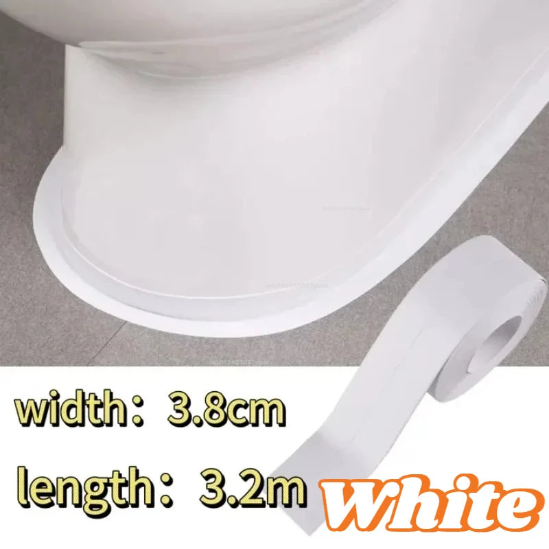Bathroom Waterproof Wall Stickers Sealing Tapes Wall Decorations PVC Adhesive Sealling Strips Sink Edge Tape Kitchen Accessories Zpaxo 3.8cmx3.2m-White 5rolls