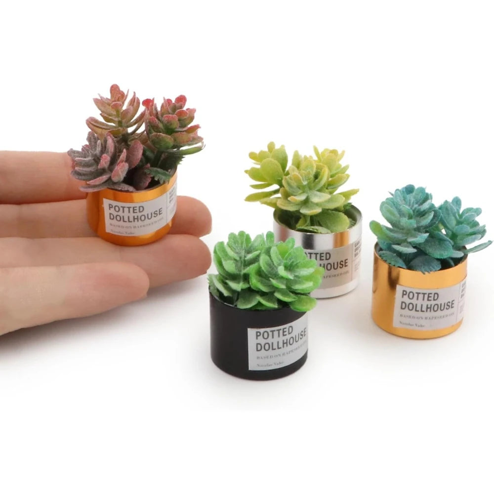 Mini Plastic Succulent Pots – Fairy Garden & Dollhouse Decor